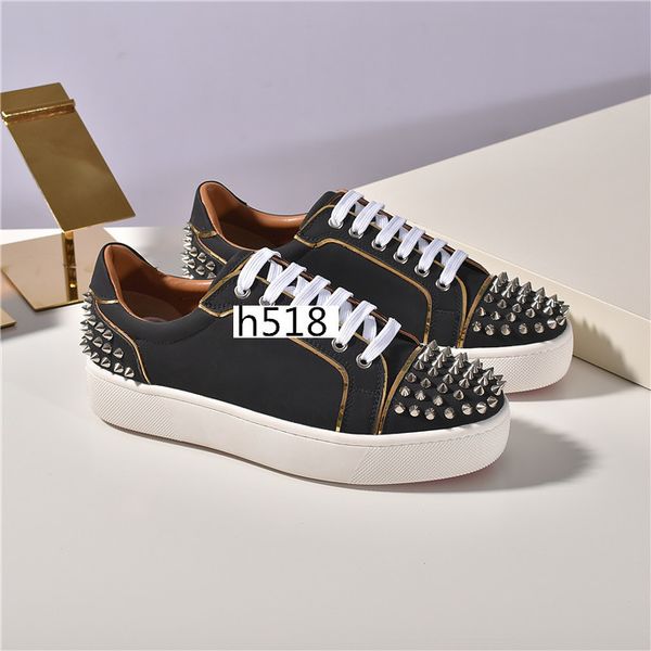 new krystal spike socks donna flat casual shoes men's red bottoms women's shoes rivets spiky socks primary studs flat shoes1, Black